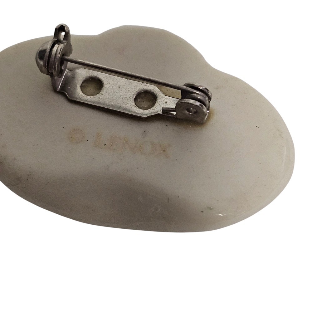 Lenox Hat Pin Brooch Rhinestone‎ Bow Cream Porcelain Sun Hat Lapel Pin - Picture 6 of 8